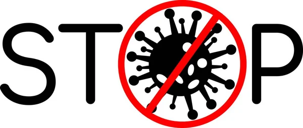 Zatrzymaj Ikonę Graficzną Koronawirusa — Wektor stockowy