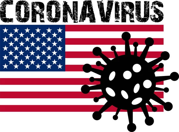 Coronavirus Сша Символ Прапор — стоковий вектор