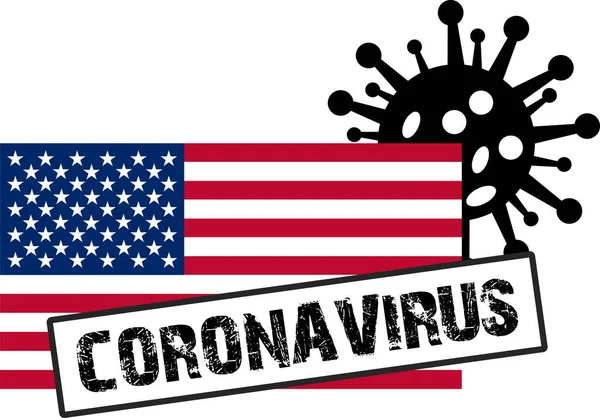 Coronavirus Στο Σύμβολο Και Σημαία Των Ηπα — Διανυσματικό Αρχείο