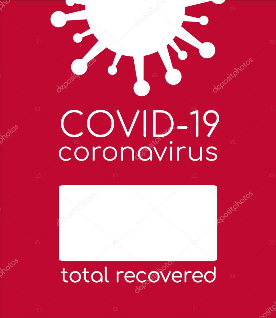 Coronavirus card with inscription recovered statistic