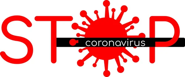 Hentikan Ikon Merah Coronavirus - Stok Vektor