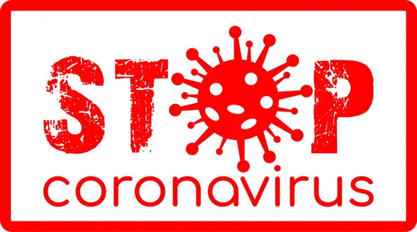 Hentikan Ikon Merah Coronavirus - Stok Vektor