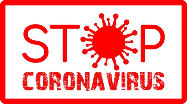 Hentikan Ikon Merah Coronavirus - Stok Vektor