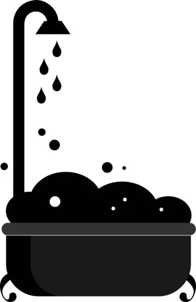 Baño Con Espuma Icono Negro — Vector de stock