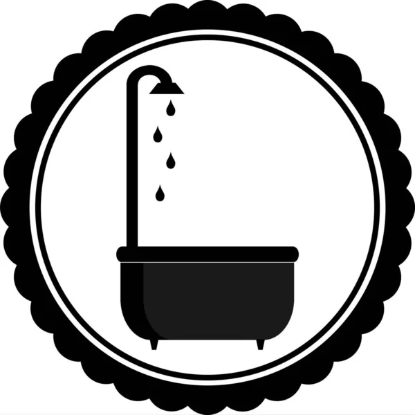 Baño Con Espuma Icono Negro — Vector de stock