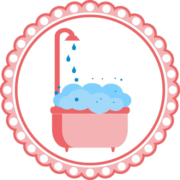 Baño Con Espuma Icono Tiempo Spa — Vector de stock