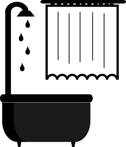 Cuarto Baño Tubo Baño Icono Gráfico Negro — Vector de stock