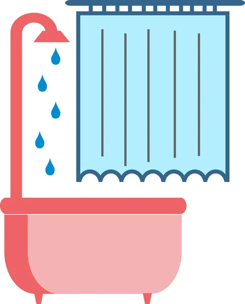 Cuarto Baño Icono Gráfico Colorido — Vector de stock