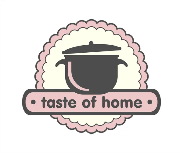 Smaak Van Thuis Home Cuisine Logo Pan Icoon — Stockvector