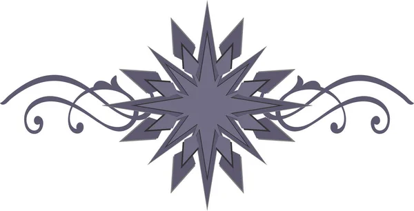 Декоративная Звезда Винтажная Звезда Звезда Спиральным Элементом — стоковый вектор
