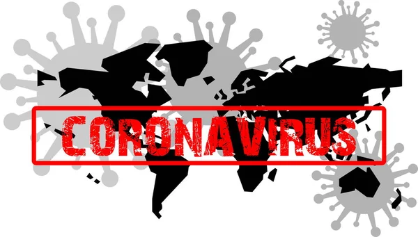 Coronavirus Στον Κόσμο Coronavirus Εικόνα Και Παγκόσμιος Χάρτης — Διανυσματικό Αρχείο