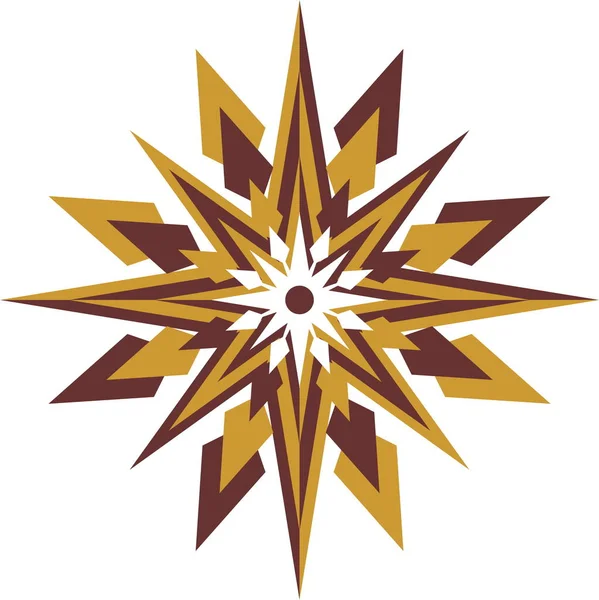 Декоративная Винтажная Коричневая Золотая Звезда — стоковый вектор