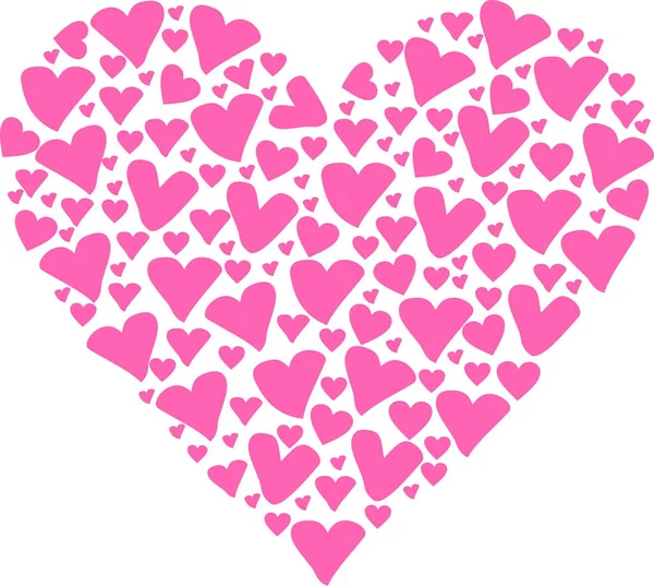 Διακοσμητική Ροζ Καρδιά Μικρές Καρδιές — Διανυσματικό Αρχείο