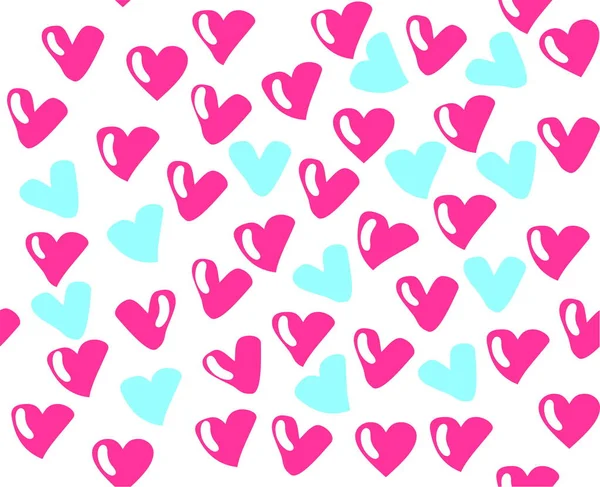 Fondo Sin Costuras Con Corazones Rosados Decorativos — Vector de stock