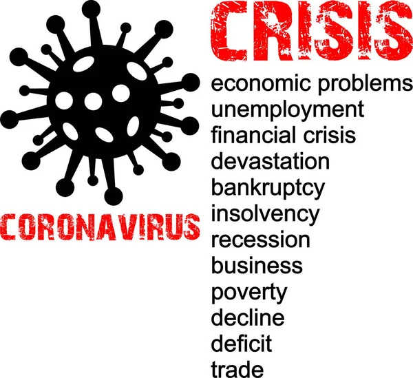 Коронавірус Наслідки Кризи Економічна Проблема Штамп Слово Напис Символ — стоковий вектор