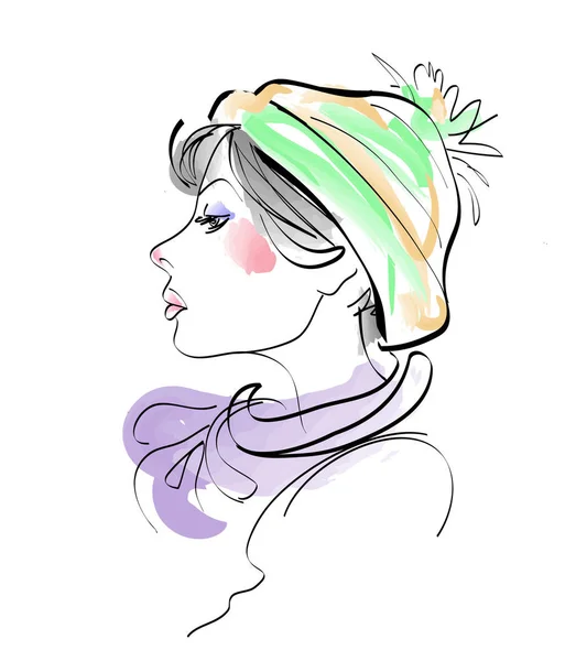 Mujer joven en sombrero caliente — Foto de Stock