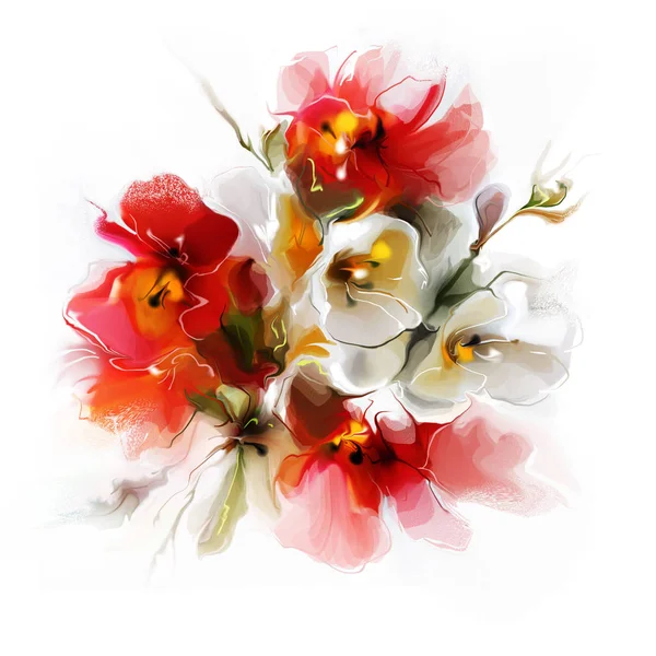 Blumenstrauß. Aquarell — Stockfoto