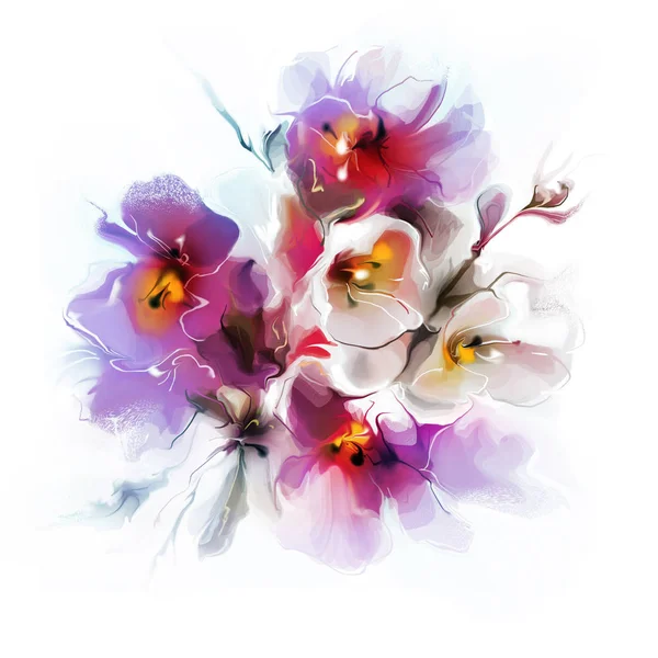 Bos bloemen. Aquarel — Stockfoto