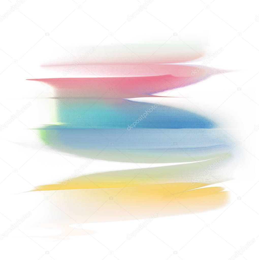 creative abstract illustration with colorful brushwork on white background 
