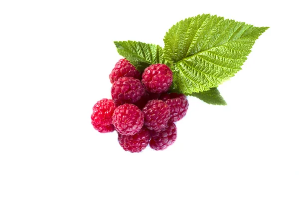 Ripe raspberries isolated on a white background. — Stock Photo, Image