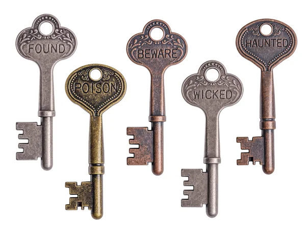 Set of old keys isolated on white background — Stock Photo, Image