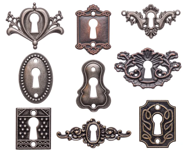 Vintage keyholes collection isolated on white background — Stock Photo, Image