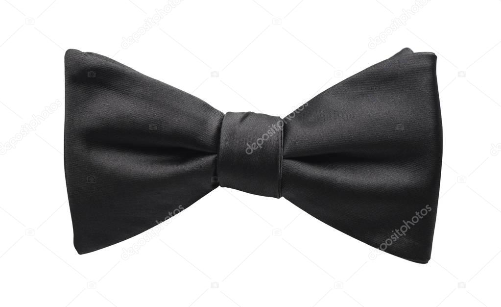 Black bow tie isolated on white background