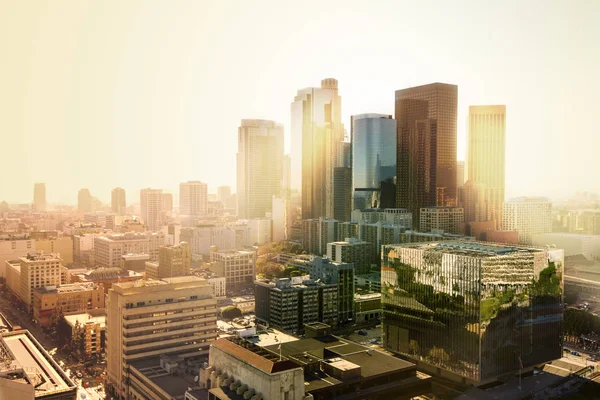Los Ángeles, California, Estados Unidos paisaje urbano del centro al atardecer — Foto de Stock