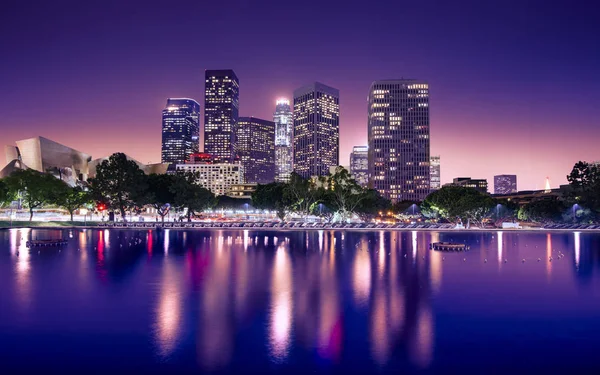 Downtown skyscrapers Los Angeles California at night
