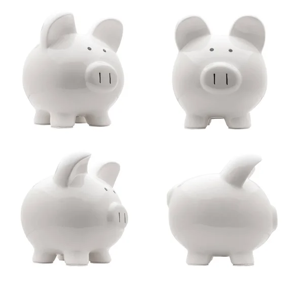Piggy banco conjunto isolado no fundo branco — Fotografia de Stock