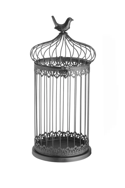 Vintage bird cage isolated on white background — Stock Photo, Image