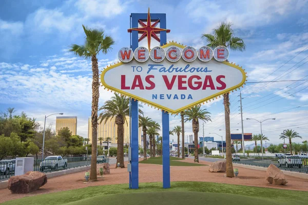 A mesés üdvözlő Las Vegas sign — Stock Fotó