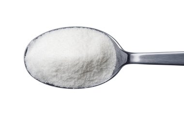 Beyaz arka plan üzerinde izole şeker kaşığı