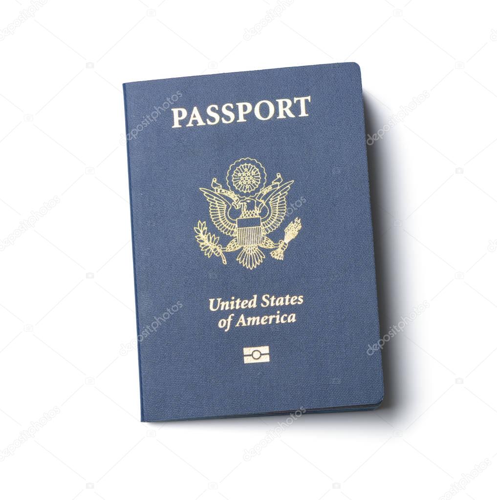 United States of America passport isolated on white background