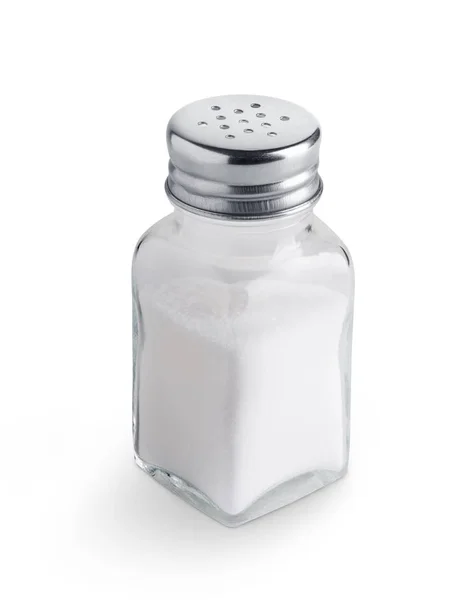 Saltkar isolerad på vit bakgrund在白色背景上孤立的盐瓶 — Stockfoto