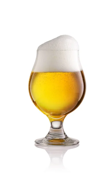 하얀 배경에 분리 된 맥주 잔 — 스톡 사진