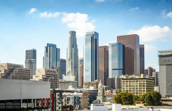 Downtown Los Angeles Skyscrapers Sunny Day — Stock Photo, Image