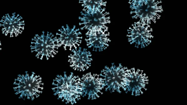 Coronavirus Covid Bajo Microscopio Brote Coronavirus Sars Cov Antecedentes Influenza — Foto de Stock