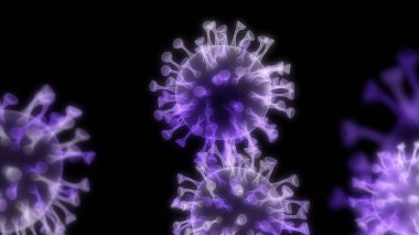 Çin Coronavirüs COVID 19 mikroskop altında. Coronavirus SARS-CoV-2 salgını ve koronavirüs gribi geçmişi. Pandemik sağlık riski konsepti. 3d illüstrasyon.