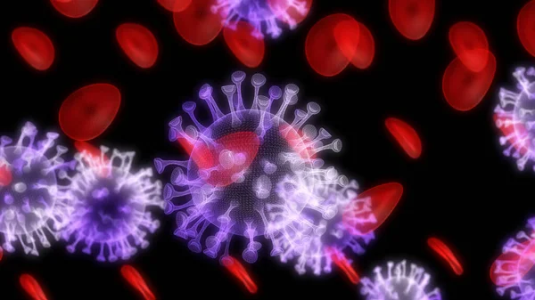 Коронавірус Covid Під Мікроскопом Коронавірус Sars Cov Спалах Коронавіруси Грипу — стокове фото