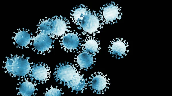Çin Coronavirüs COVID 19 mikroskop altında. Coronavirus SARS-CoV-2 salgını ve koronavirüs gribi geçmişi. Pandemik sağlık riski konsepti. 3d illüstrasyon.