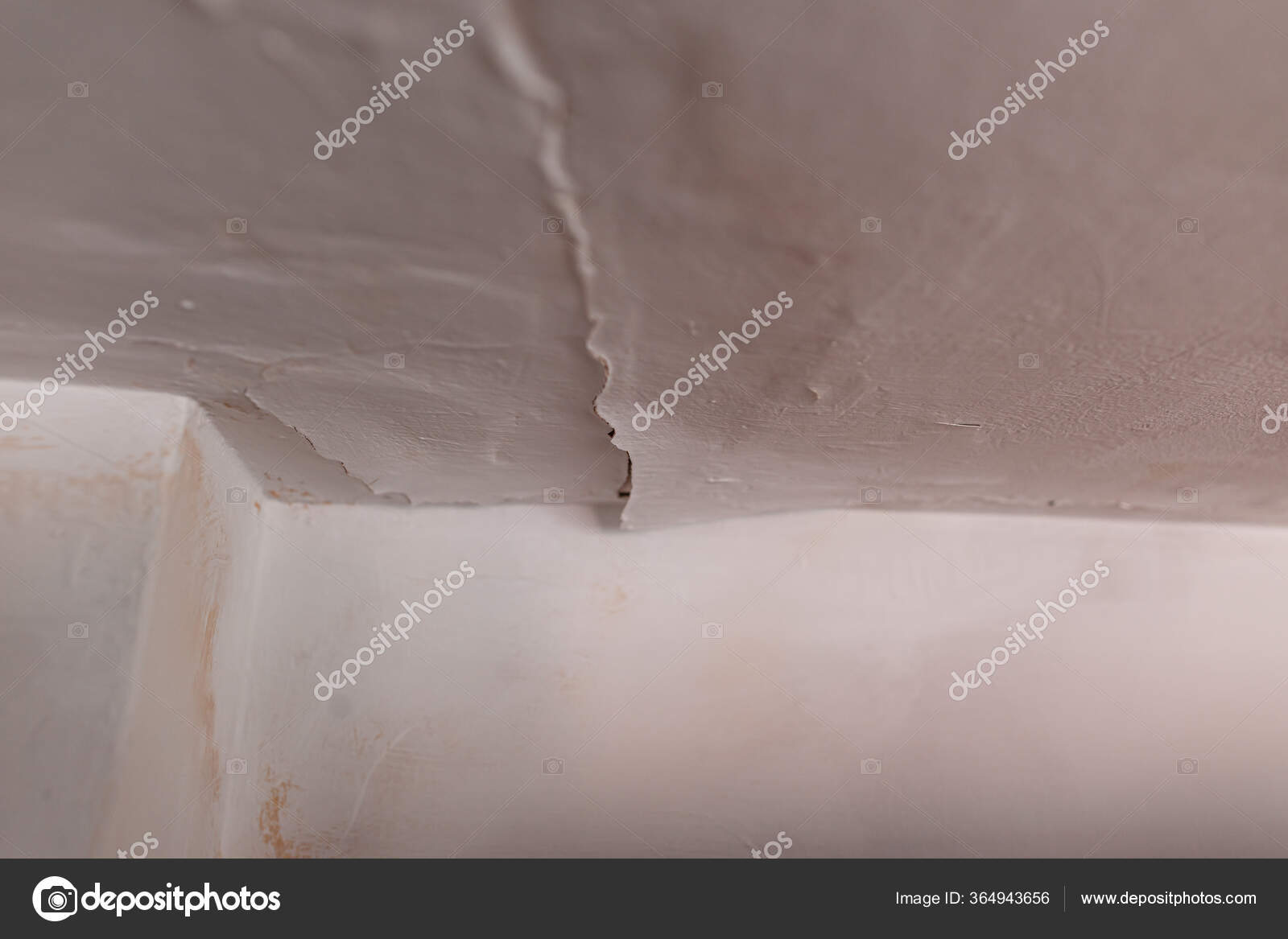 Pelar Pintura Techo Como Resultado Fuga Del Techo Agua Dañó — Foto de