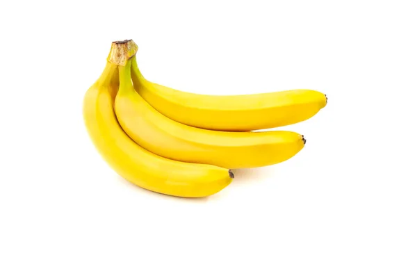Група Бананів Ізольована Білому Тлі Творча Концепція Здорової Їжі Плоский — стокове фото