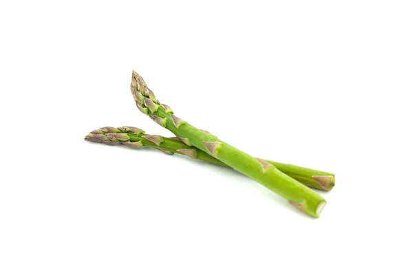 Verse Groene Asperges Geïsoleerd Witte Achtergrond Creatief Concept Voor Gezonde Rechtenvrije Stockfoto's