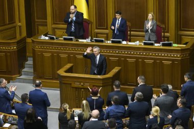 Nato Genel Sekreteri Jens Stoltenberg, Ukrayna 'nın Kyiv kentinde düzenlenen parlamento toplantısında 31-10-2019.