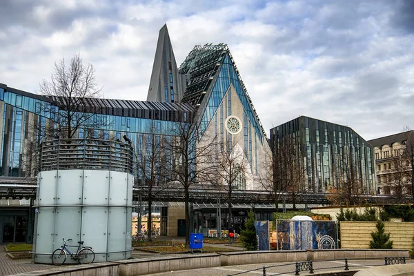 Paulino, Igreja e Augusto, edifício principal da Universidade de Leipzig em Augustusplatz Leipzig, Alemanha. Novembro de 2019 — Fotografia de Stock