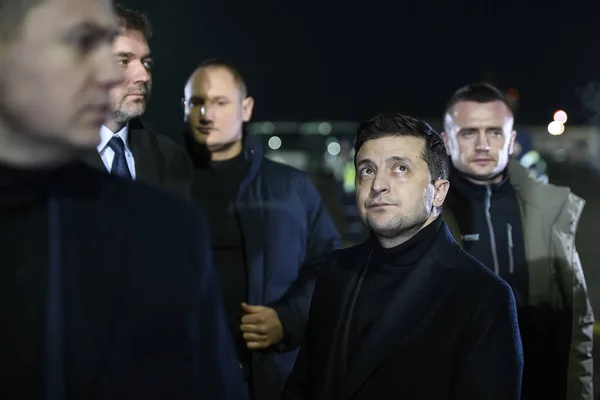 stock image Ukraine's President Volodymyr Zelenskiy at the Boryspil International Airport near Kyiv, Ukraine December 29, 2019.