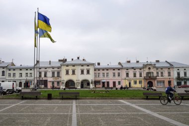 Zhovkva Tarih Merkezi, Lviv bölgesi, Ukrayna. Nisan 2016