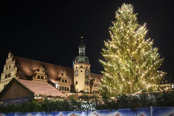 Traditionele Feestelijke Kerstmarkt Marktplatz Market Square Buurt Van Het Oude — Stockfoto