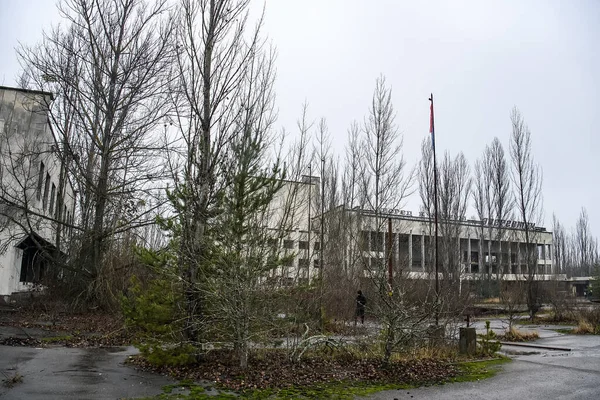 Palacio Cultura Ciudad Abandonada Prypiat Cerca Central Nuclear Chernobyl Ucrania — Foto de Stock